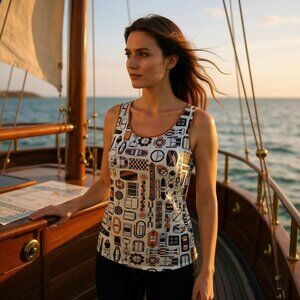 New Genuine Hermes Debardeur Silk Twill Top Made In France Size EU 36
